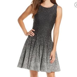 NWT Eliza J Ombré Dot Fit & Flare Sweater Dress